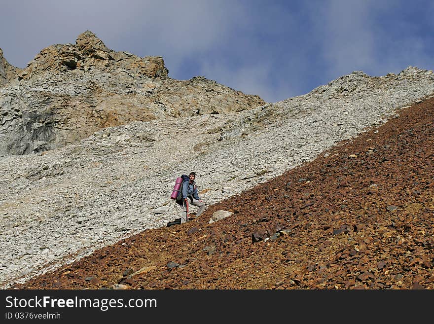 The climber on pass