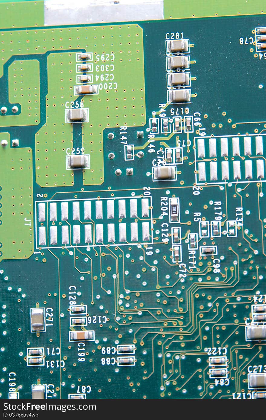 Close up of computer circuit board