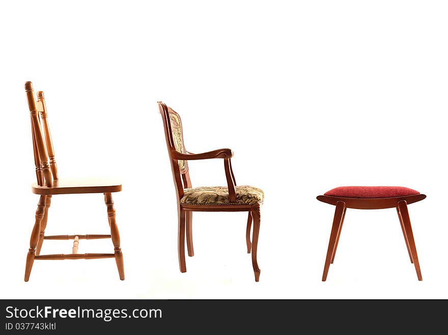 Chairs on a white background. Chairs on a white background.