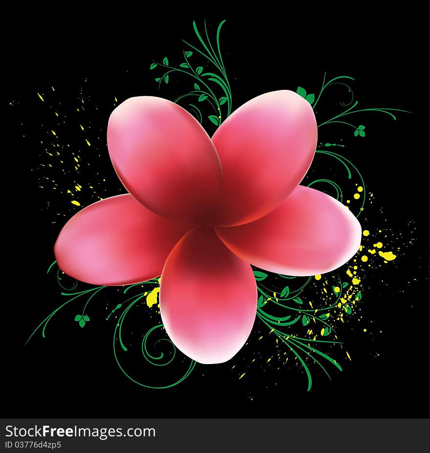 Abstract floral background with flower