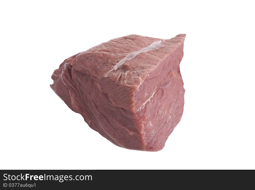 Crude meat on a white background