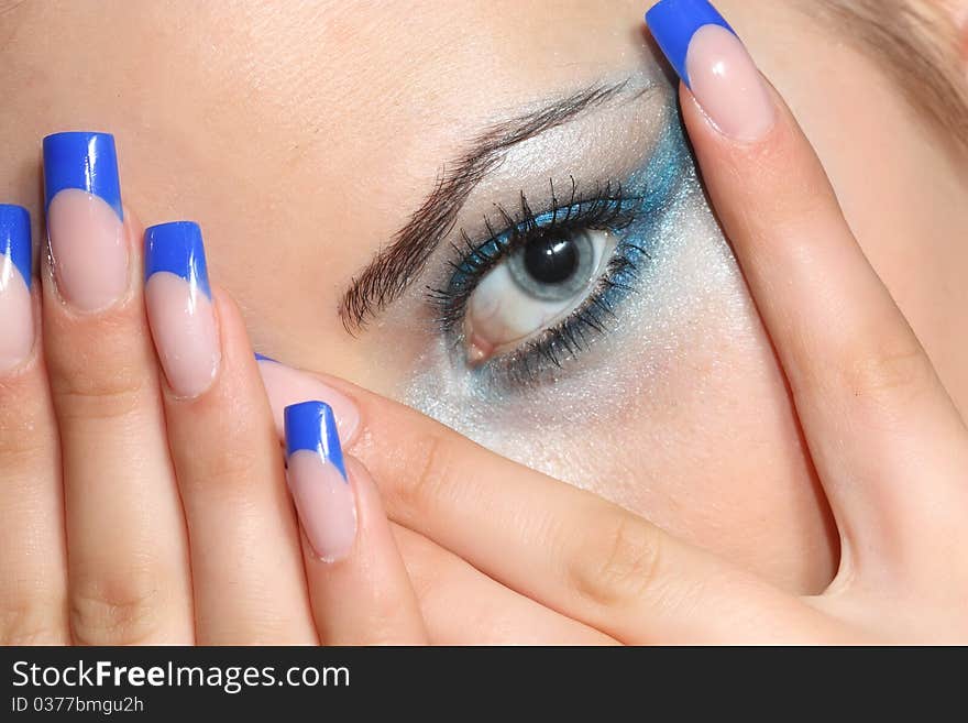 Young woman with beautiful nails