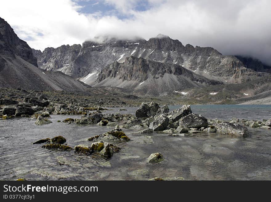 Mountains  lake in Siberia (Transbaikalia). Russia. Mountains  lake in Siberia (Transbaikalia). Russia.