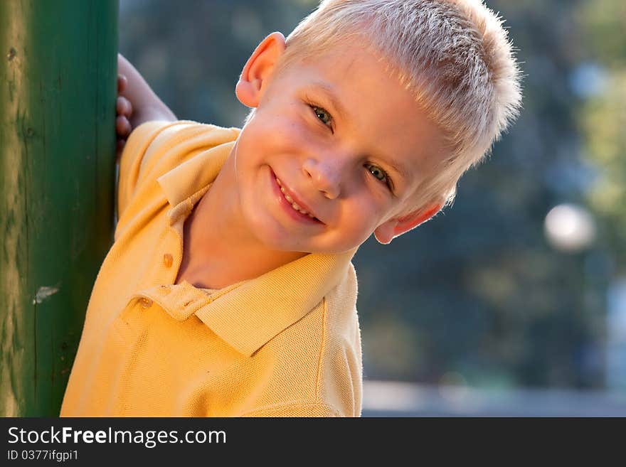 Portrait of smiling little boy - looking at camera