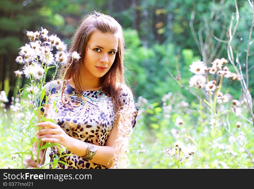 Attractive Girl On The Nature