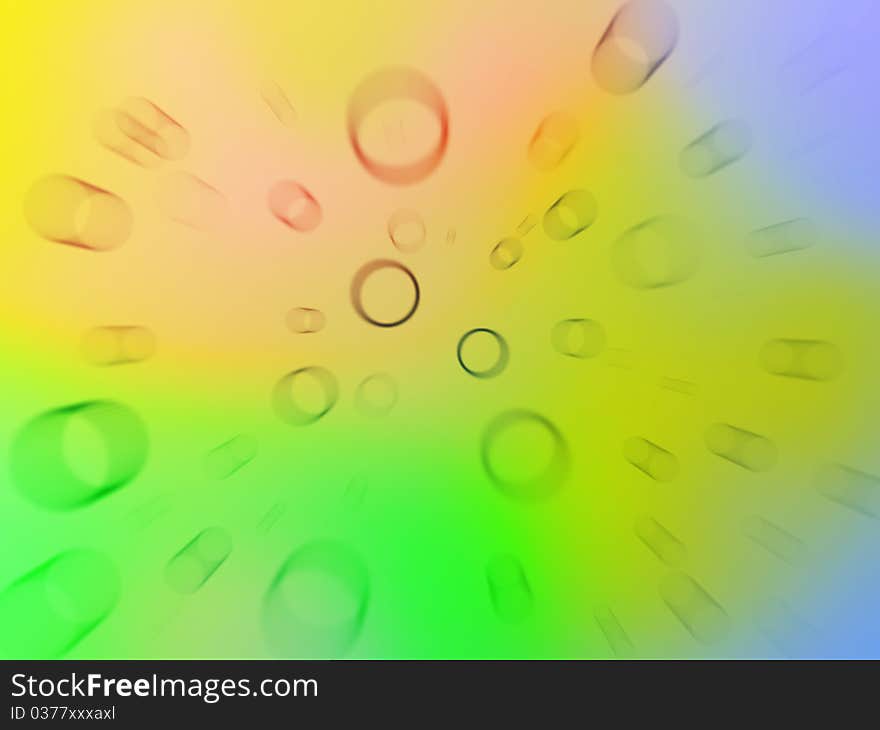 Abstraction of circles in motion on a colorful background. Abstraction of circles in motion on a colorful background