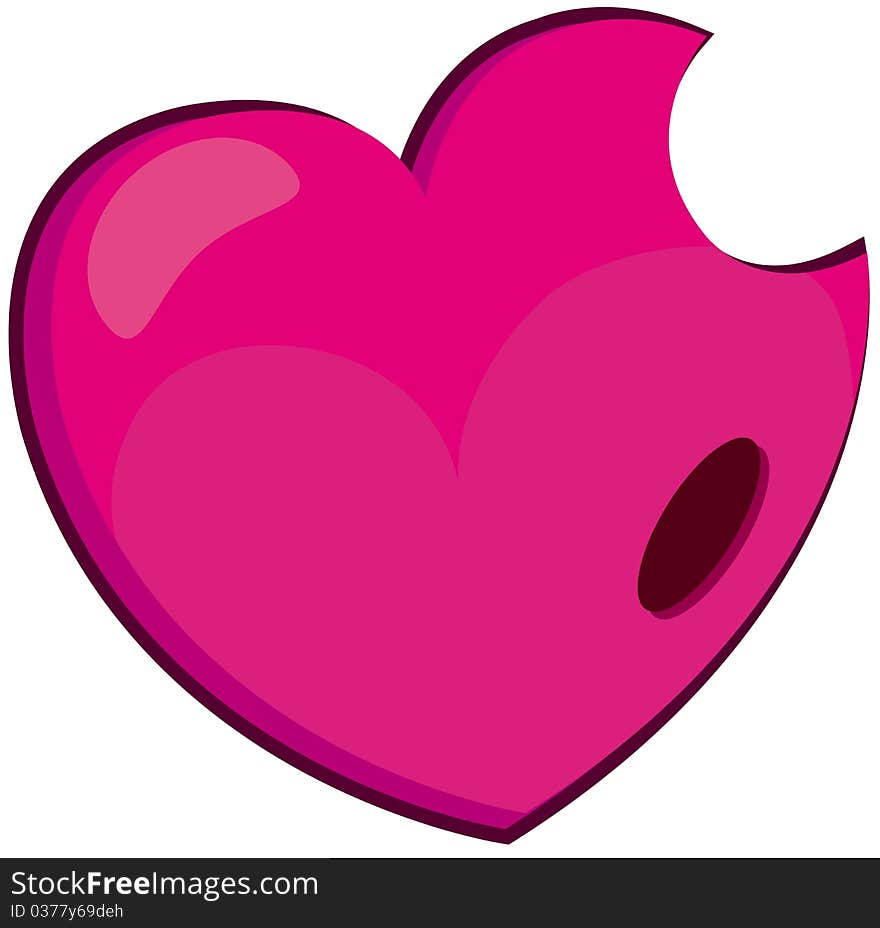 Illustration of isolated cartoon heart on white