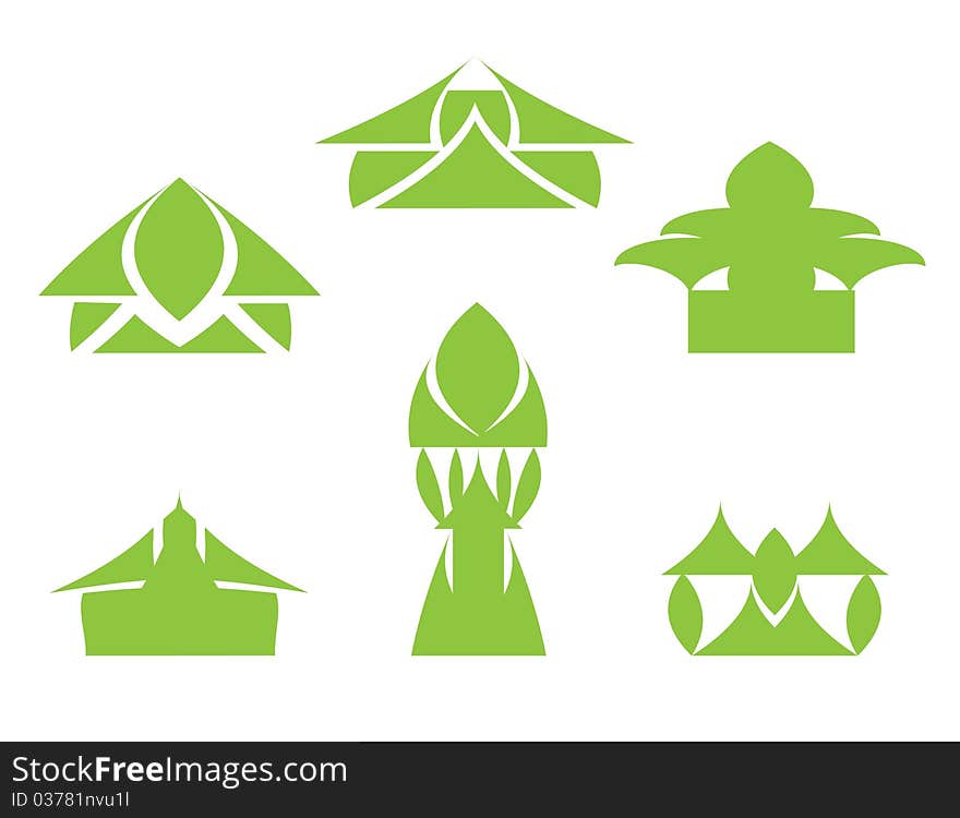 Set of abstract building silhouettes. EPS  file. Set of abstract building silhouettes. EPS  file.