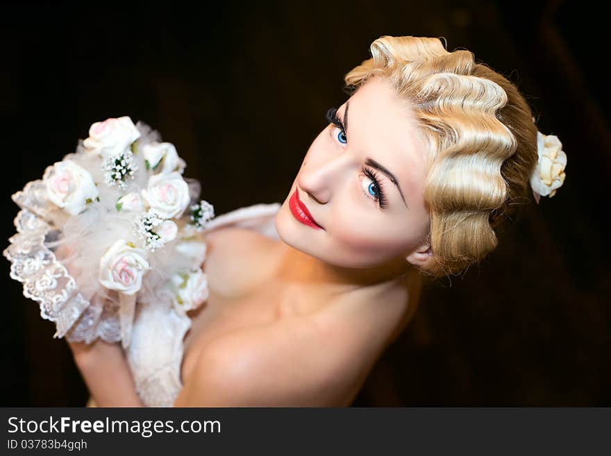 The Bride With A Wedding Bouquet