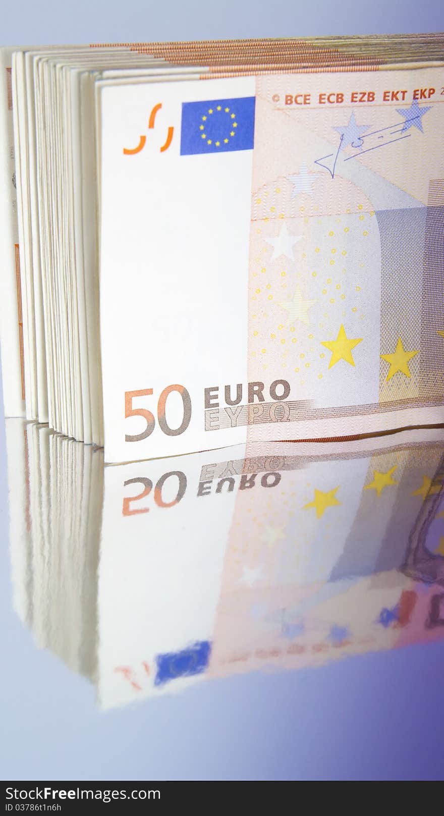 Picture of 50 euros notes. Picture of 50 euros notes.