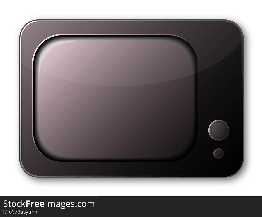 Vector old black off television isolated on white background (curves). Vector old black off television isolated on white background (curves)