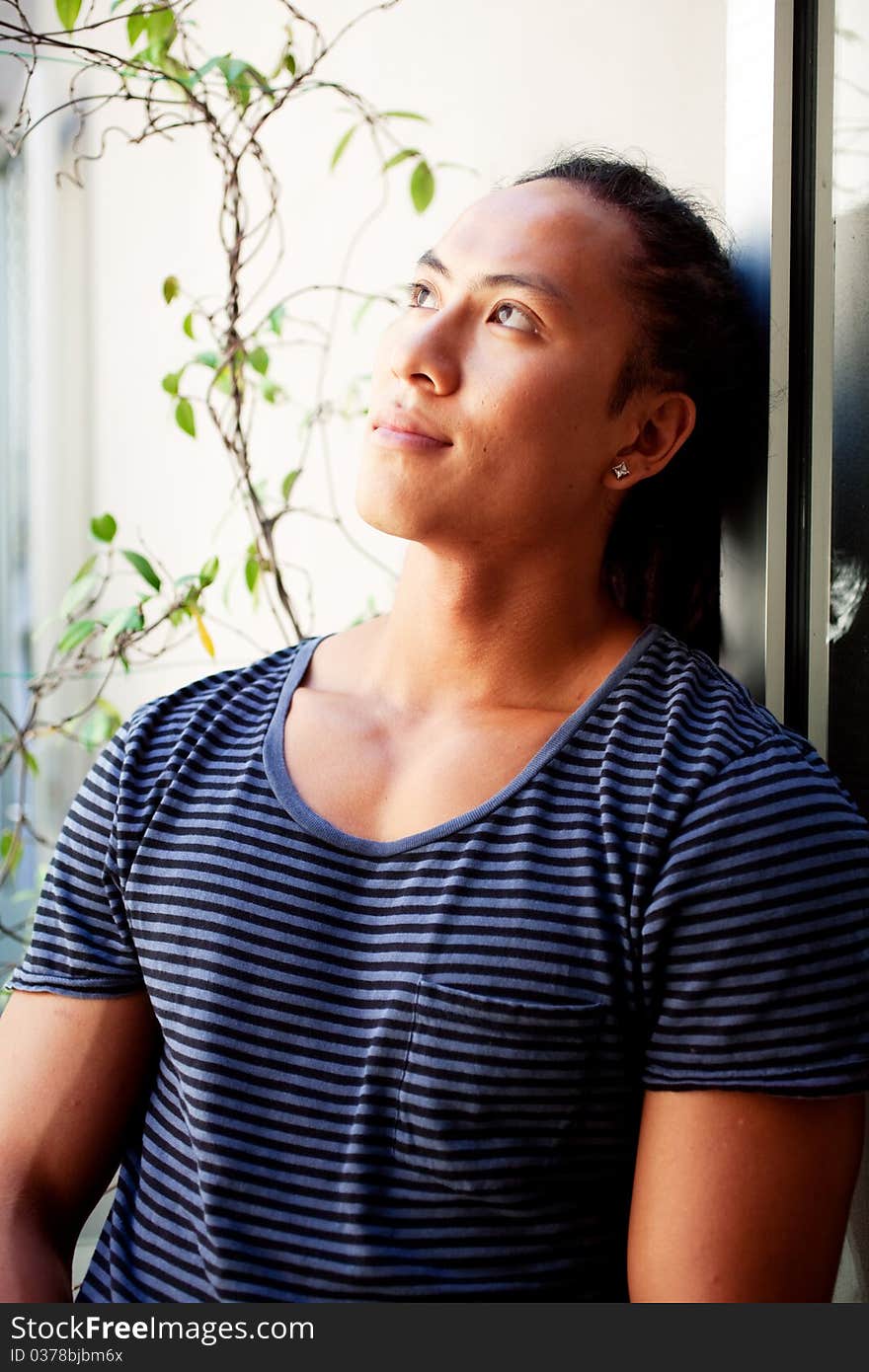 Young Man Resting Outside