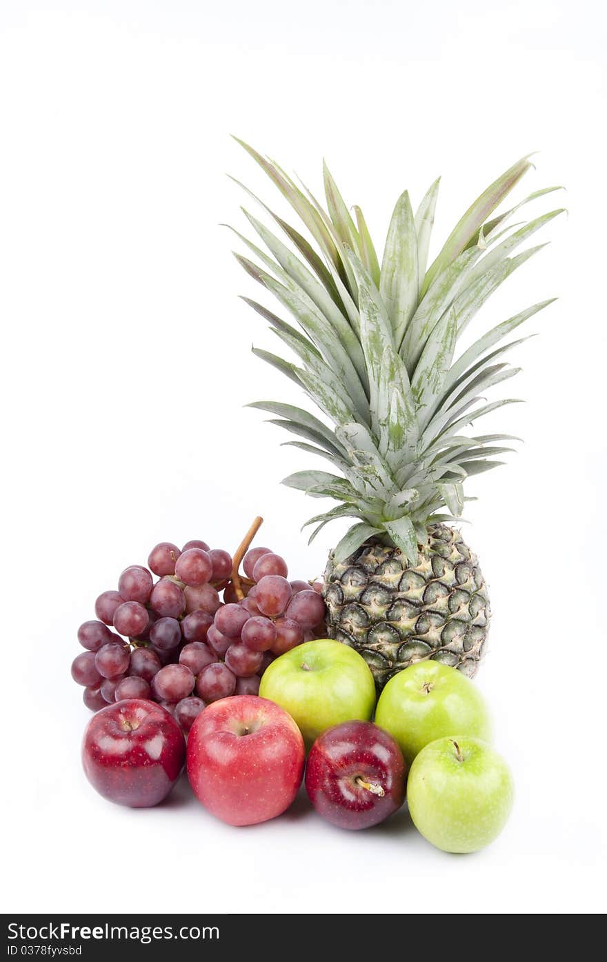 Popular fruit as white isolate background