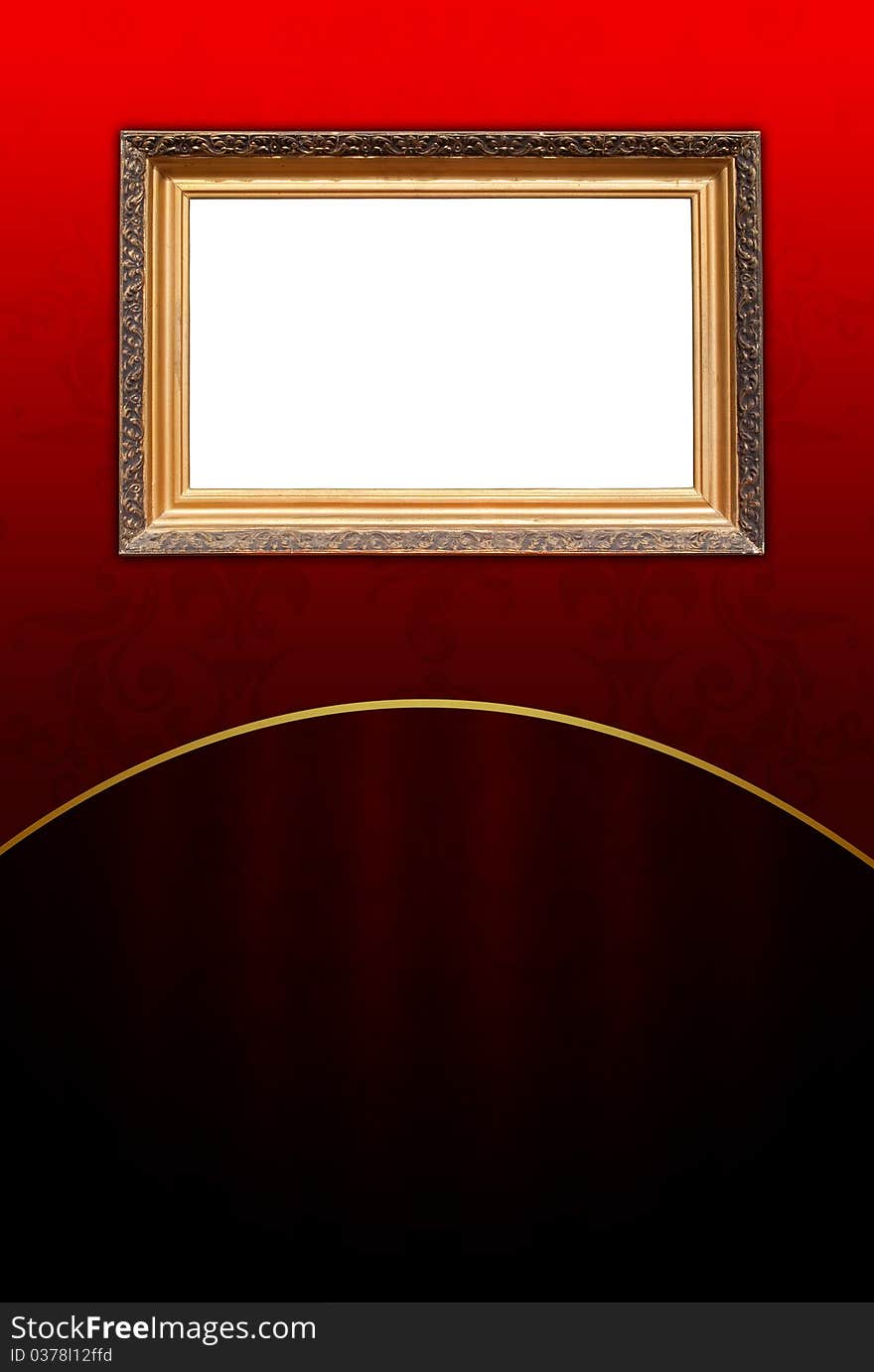 Vintage Frame On Dark Red Background