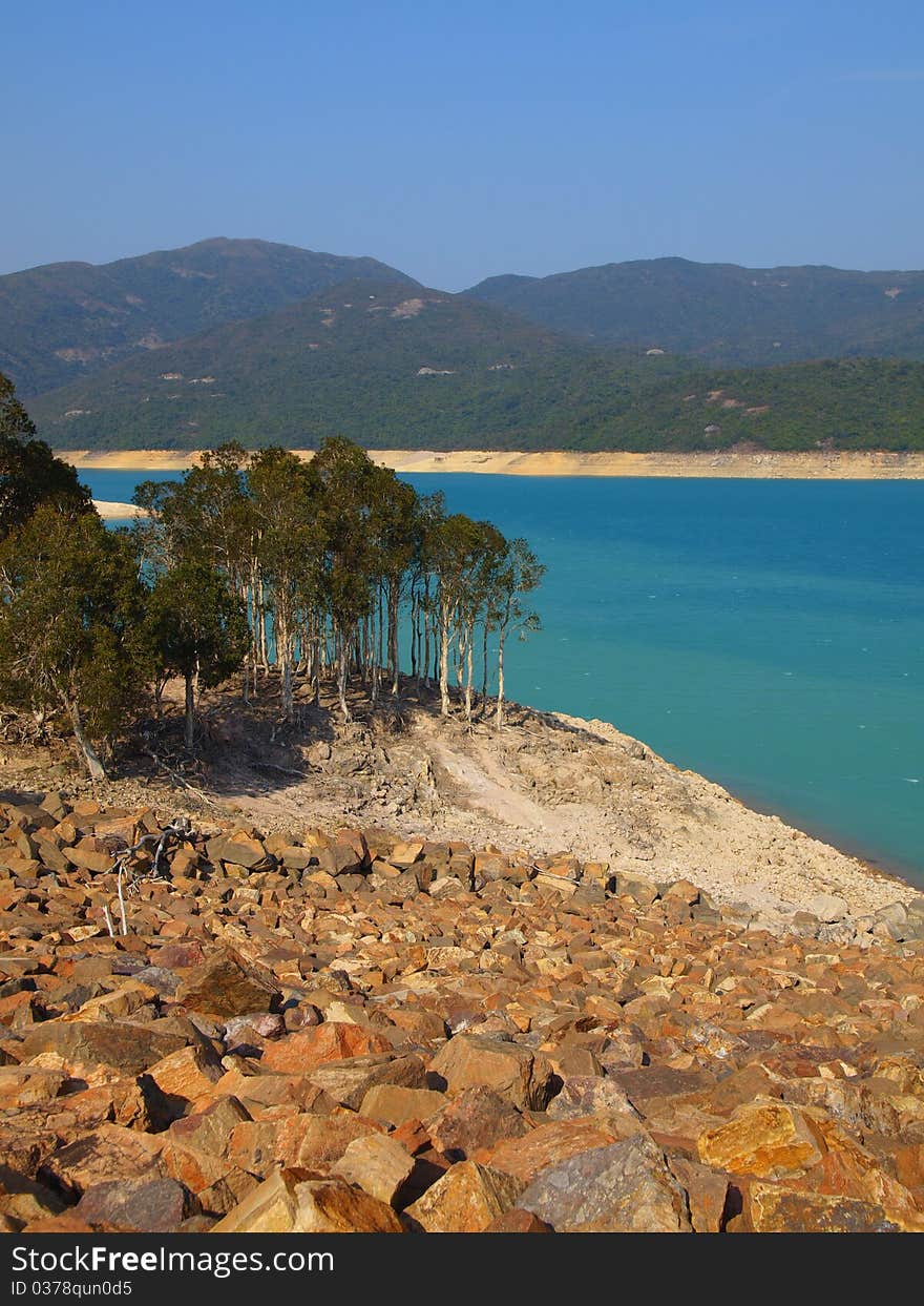 Close up of Man Yee Reservoir in Sai Kung Pak Tam Chung. Close up of Man Yee Reservoir in Sai Kung Pak Tam Chung