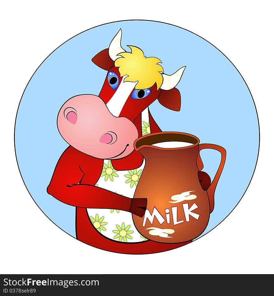 Cow and milk