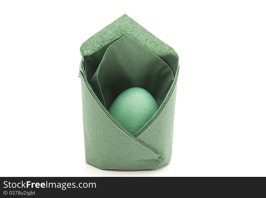 Easter egg with napkin