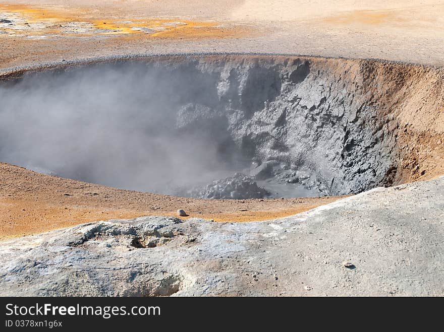 Boiling mud pools