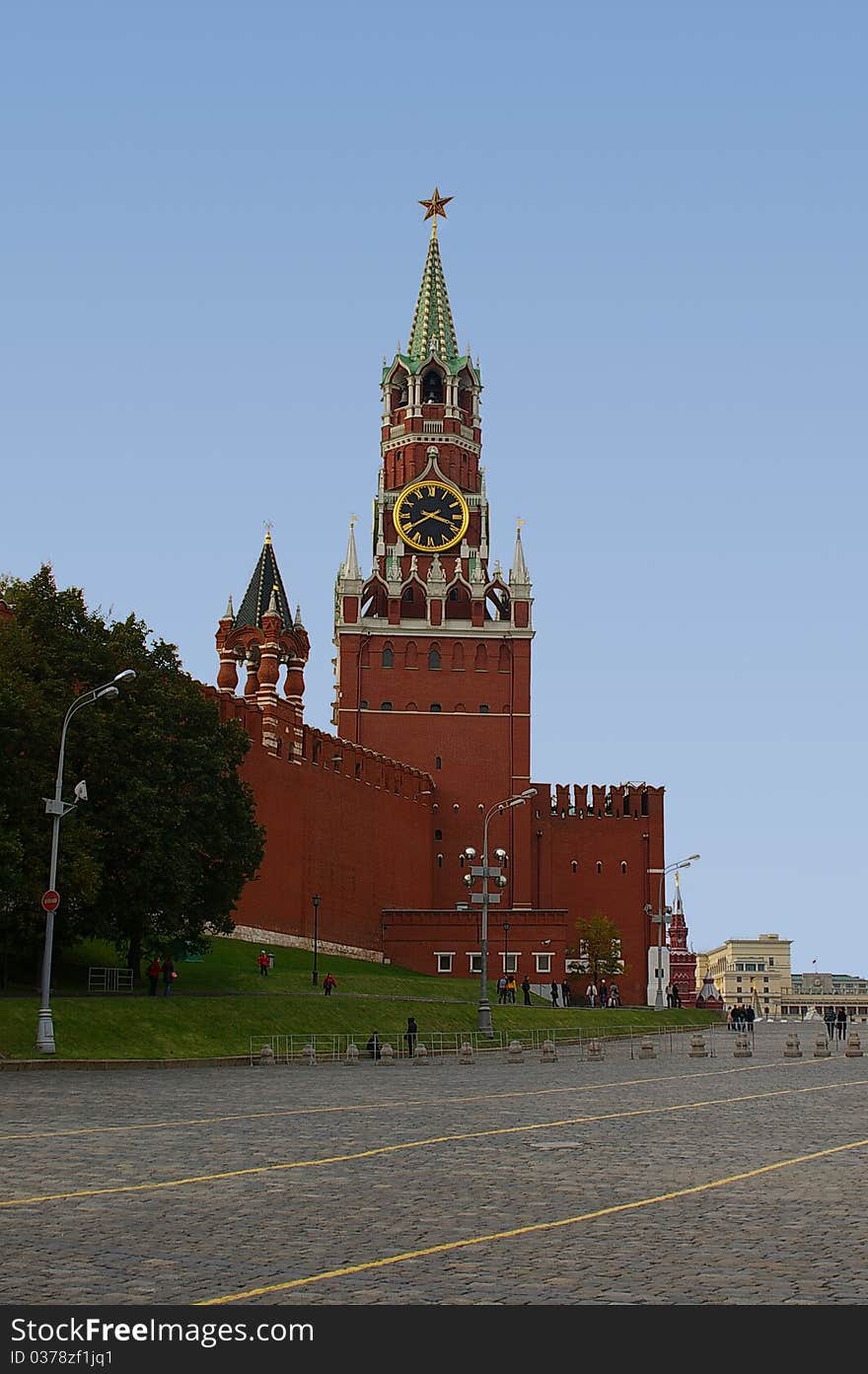 Moscow Kremlin. Clock on the Kremlin tower.