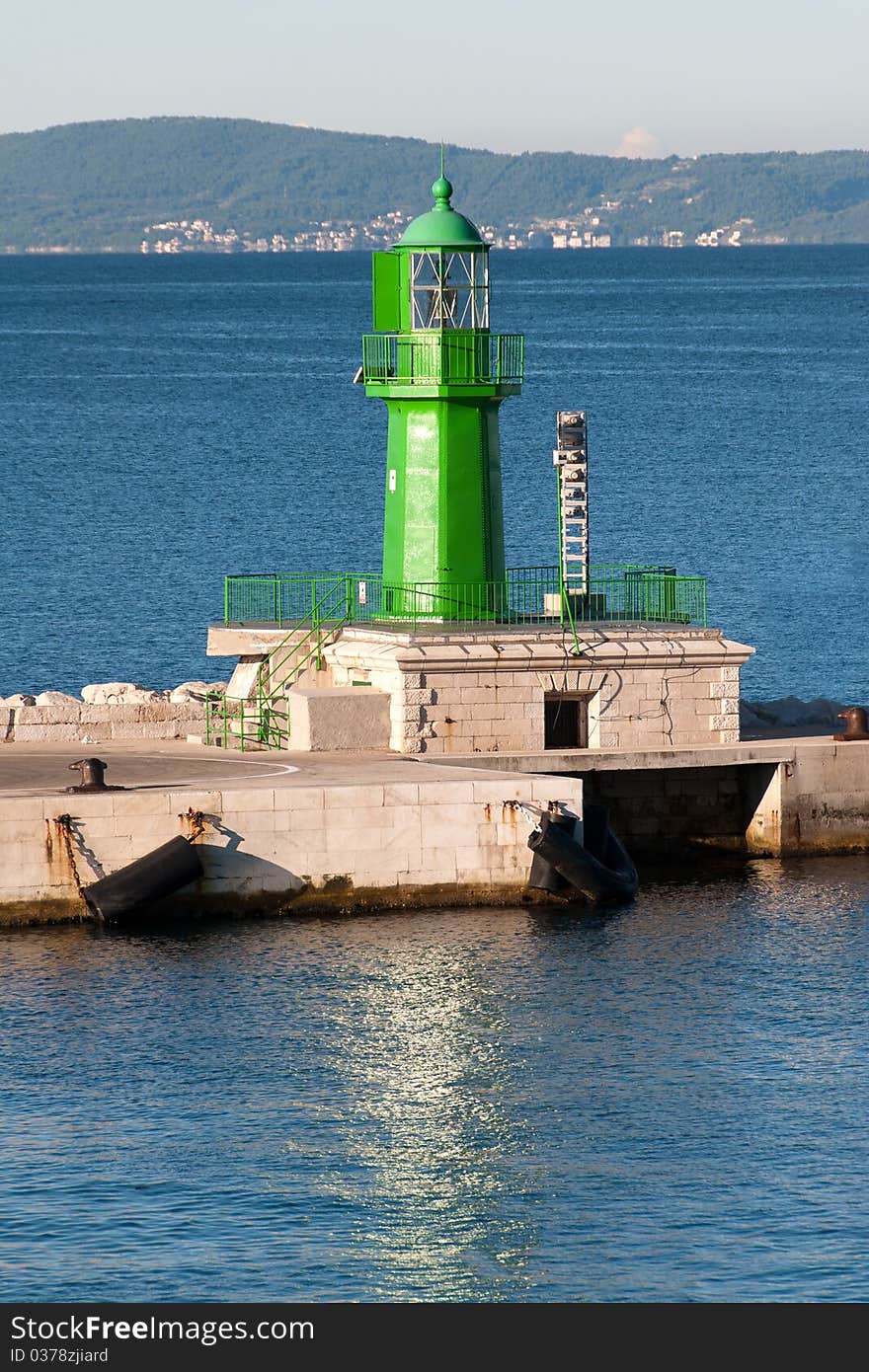 Faro green arrival by sea in Split in Croatia. Faro green arrival by sea in Split in Croatia