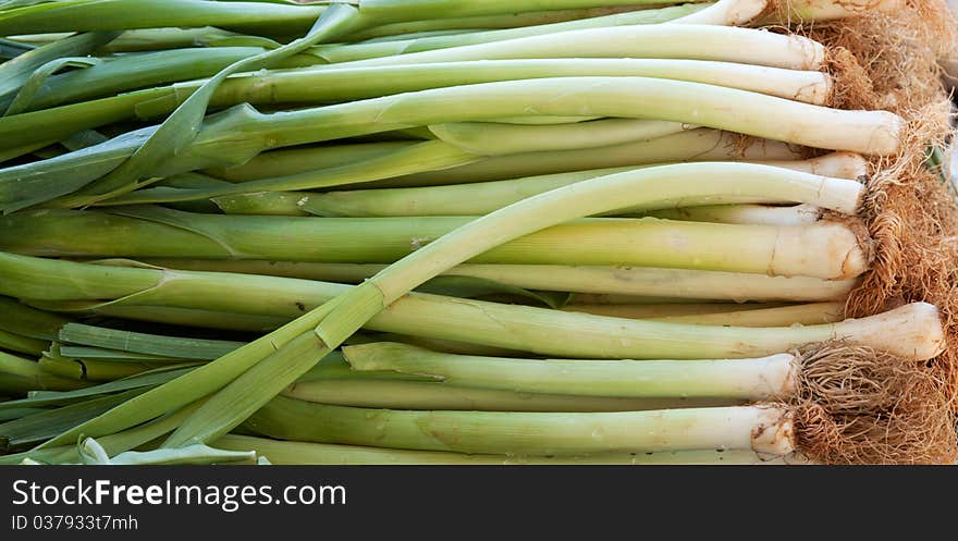 Green, Fresh Leeks