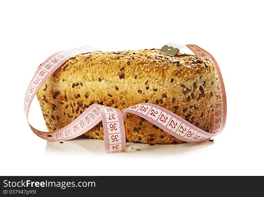 Fresh bread isolated over white