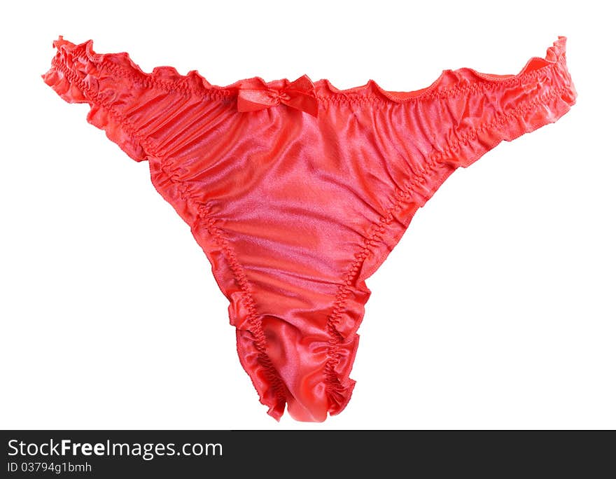 Female red lace panties