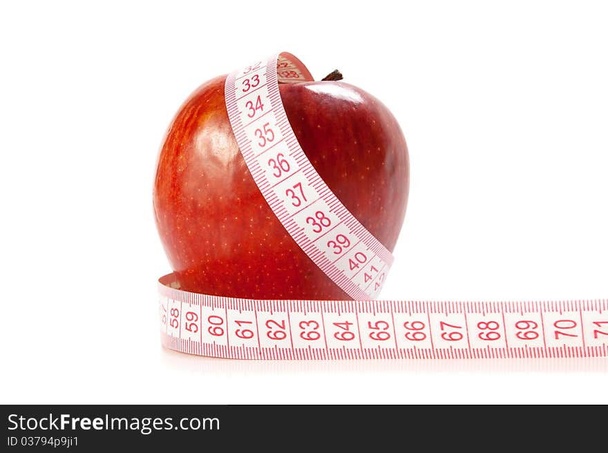 Red apple isolated over white