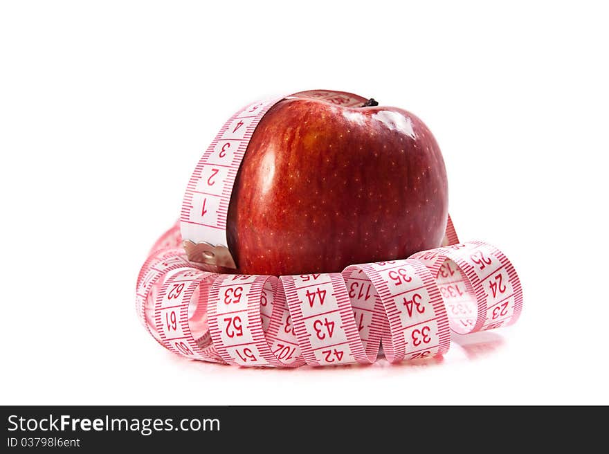 Red apple isolated over white