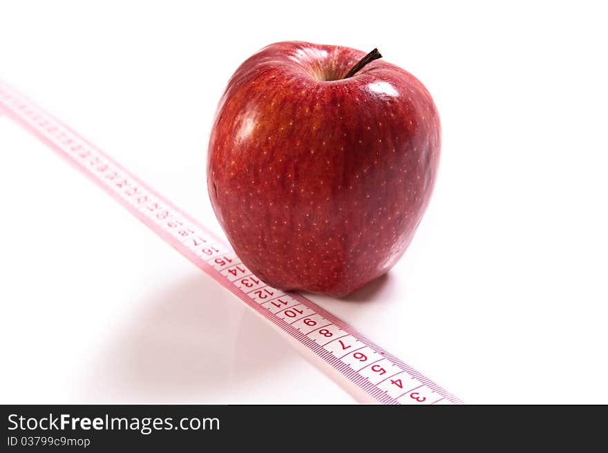 Red apple isolated over white