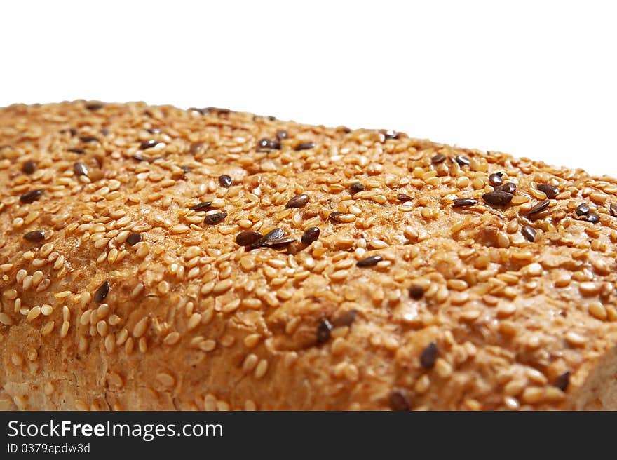 Bread with sesame isolated over white