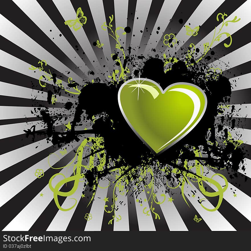 Black stain and green heart