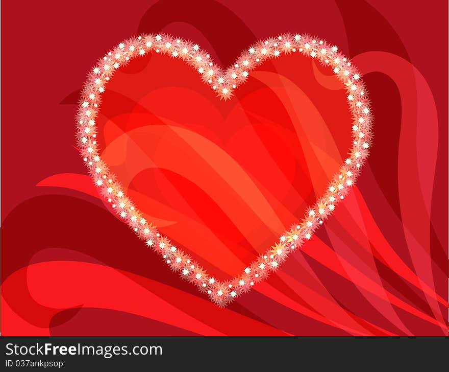 Red Valentine day background with heart