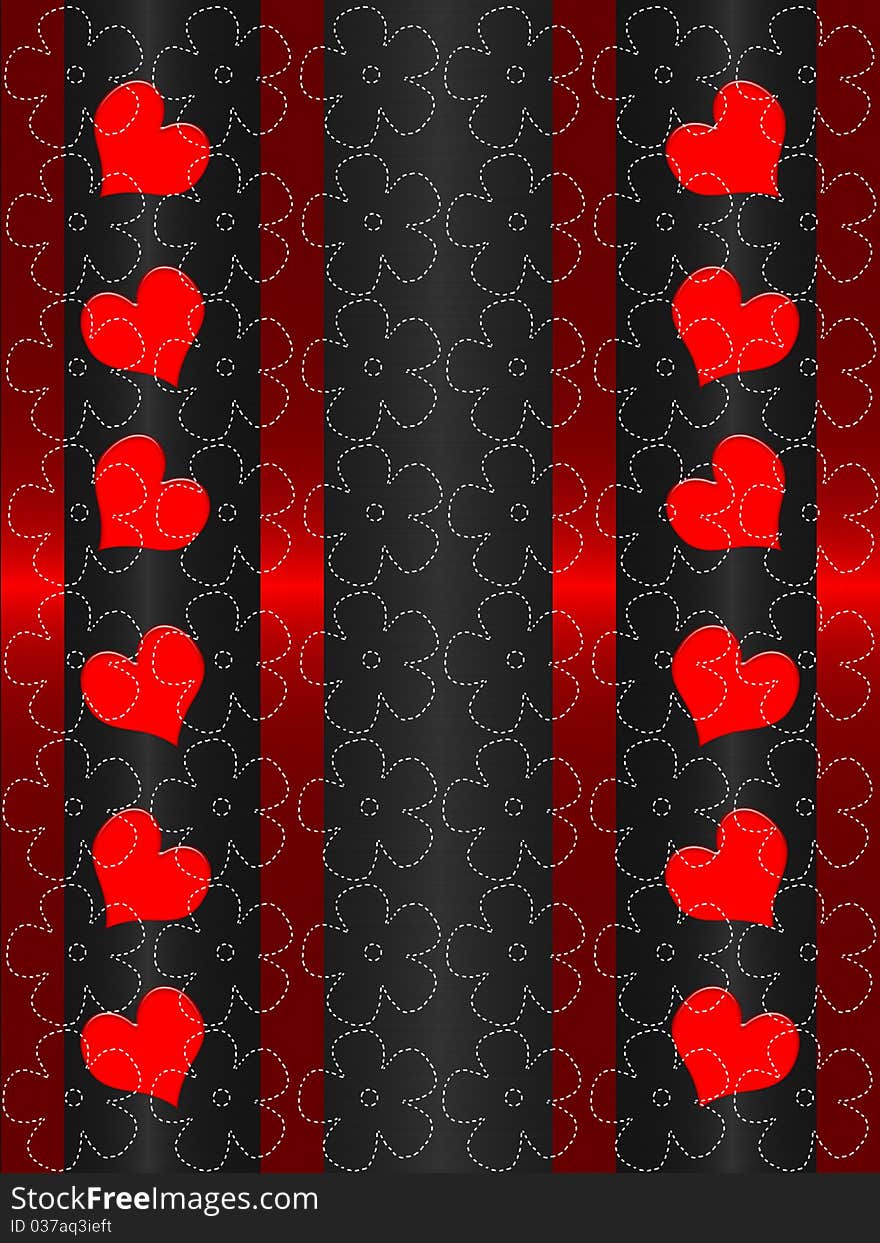 Red end black valentines day