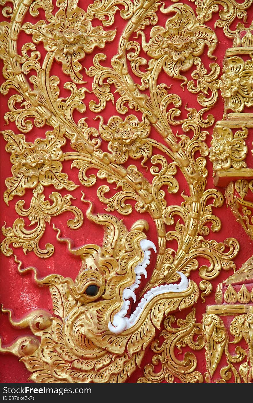 Detail of the wall at Phrathat Lampang Luang