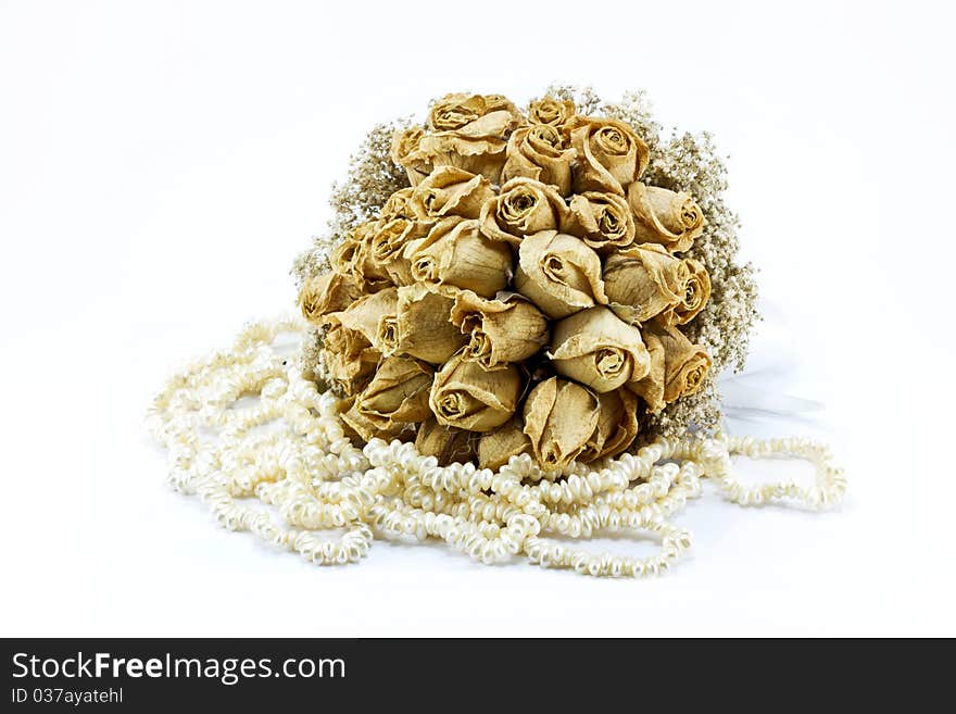 Dried Roses Bouquet Isolated