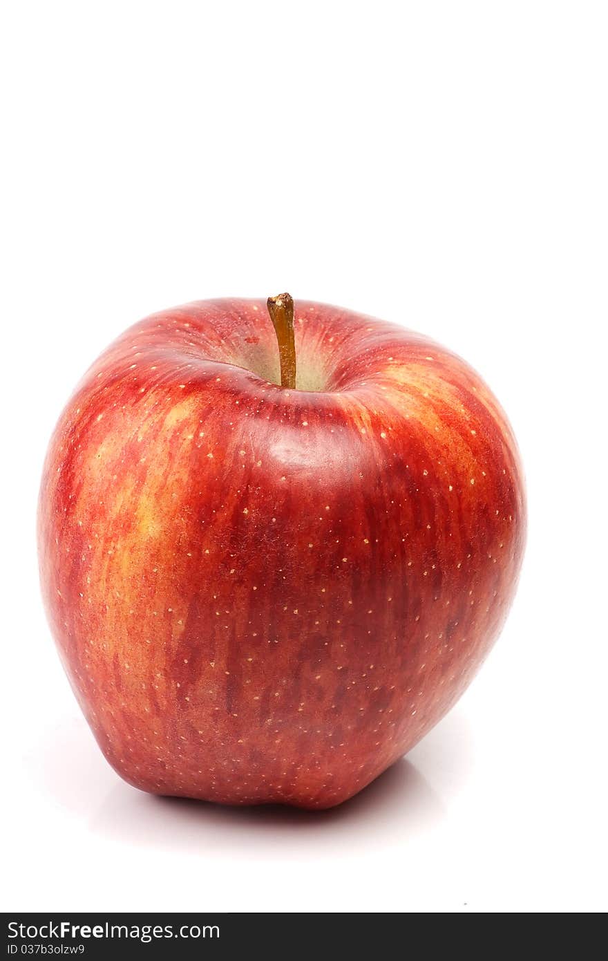 One red apple isolated over white