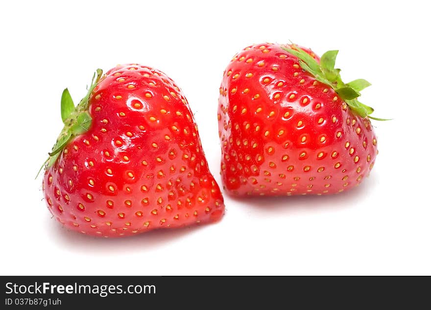 Beautiful Strawberries  On White