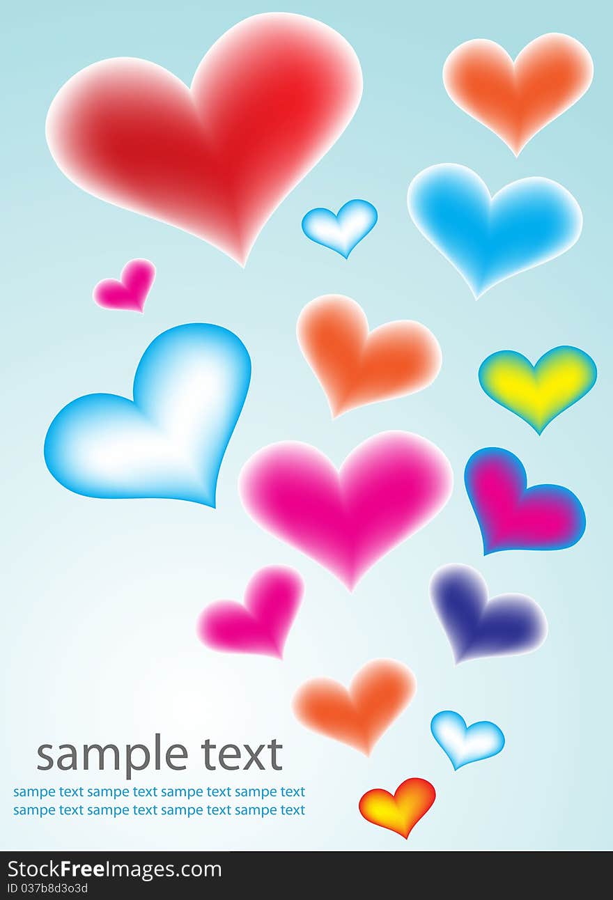 Colorful hearts. holiday background