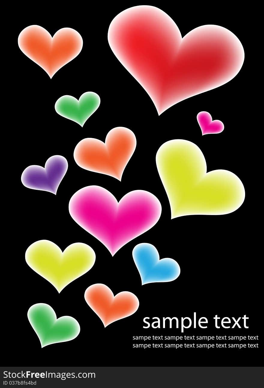 Colorful Hearts. Holiday Background