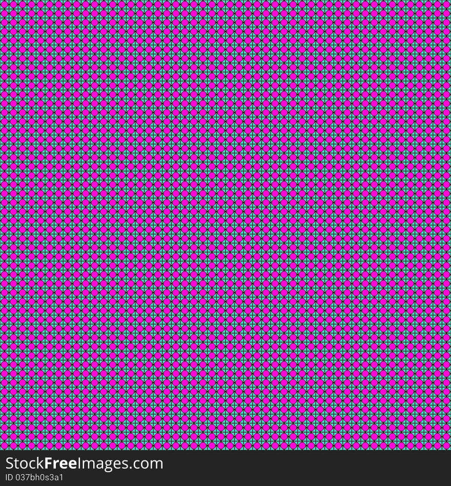 Blue pattern on a pink background.