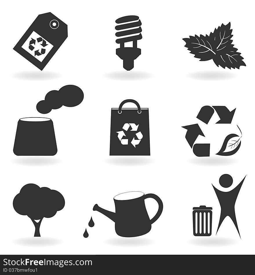 Eco and environment icon set