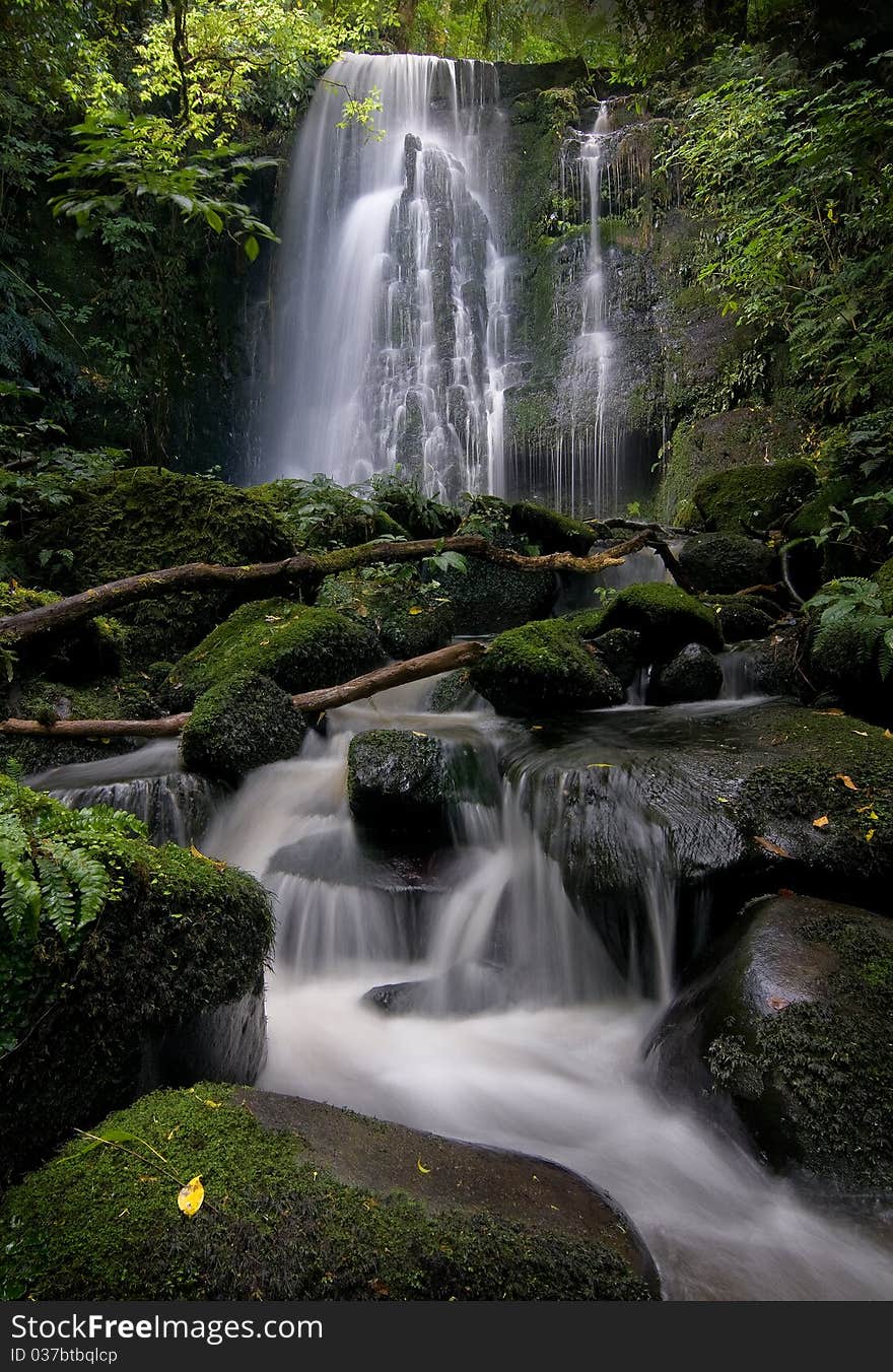 A view of Matai Falls in New Zealand.