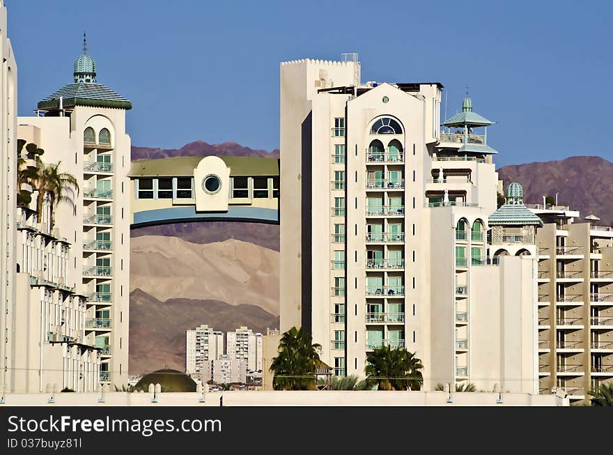 View on a modern building in Eilat, Israel