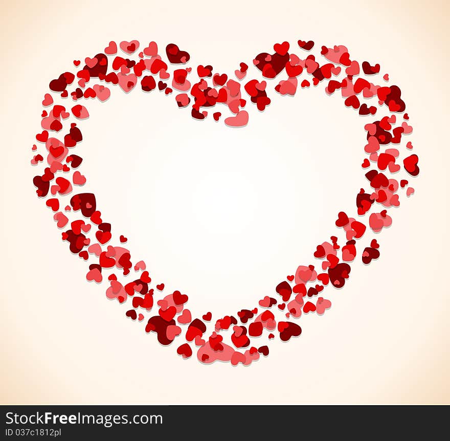 Hearts frame Valentine's day background