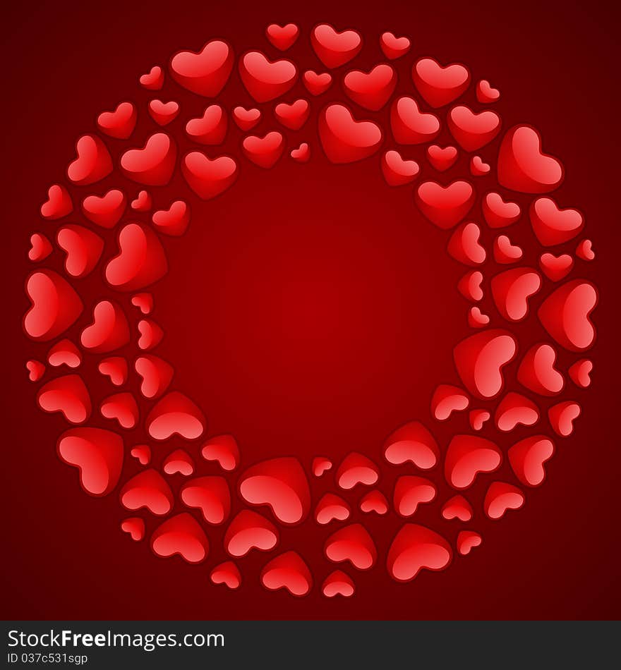 Valentine's day card with hearts vector background