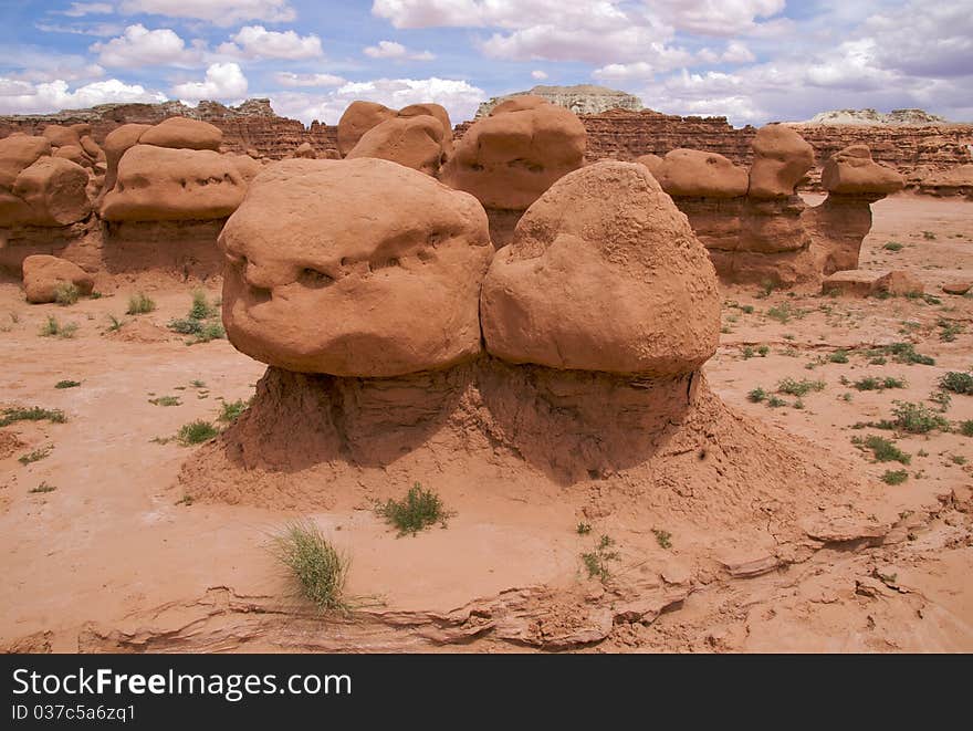 The unusual sandstone formations of Goblin Valley State Park, Utah