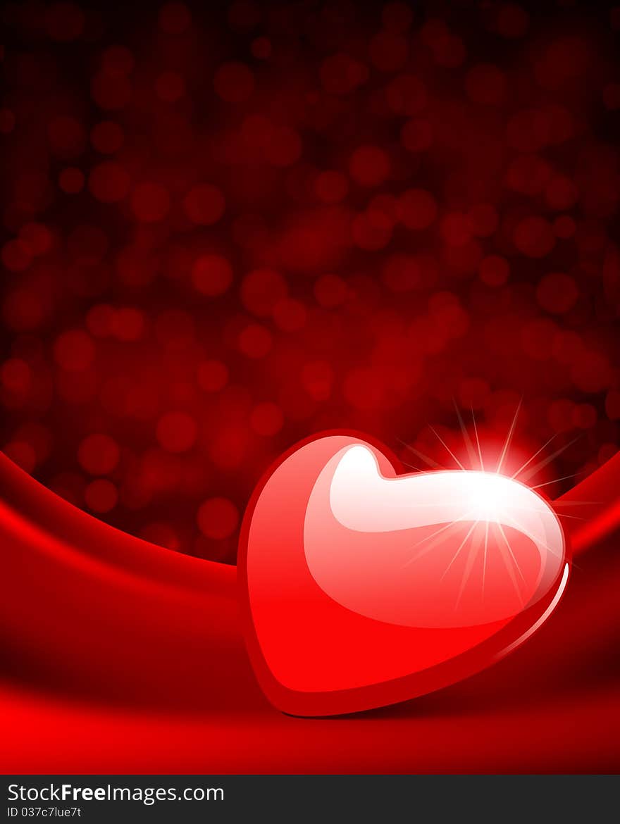 Red glossy heart