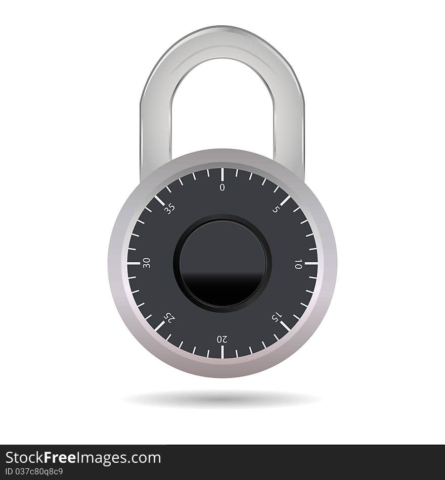 Highly detailed padlock  isolated on white. EPS 8