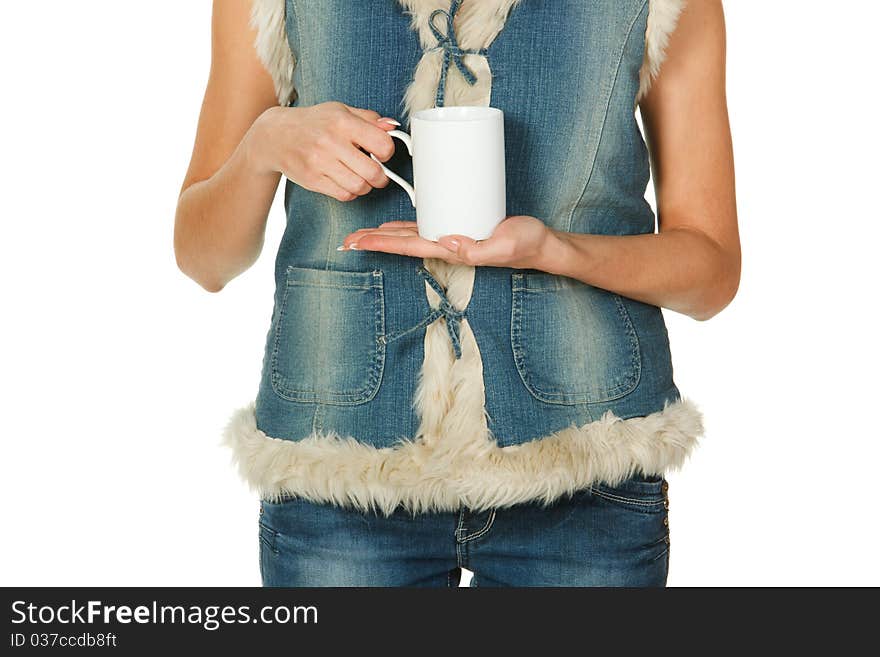 Body Of Young Female Holding Tea Cup